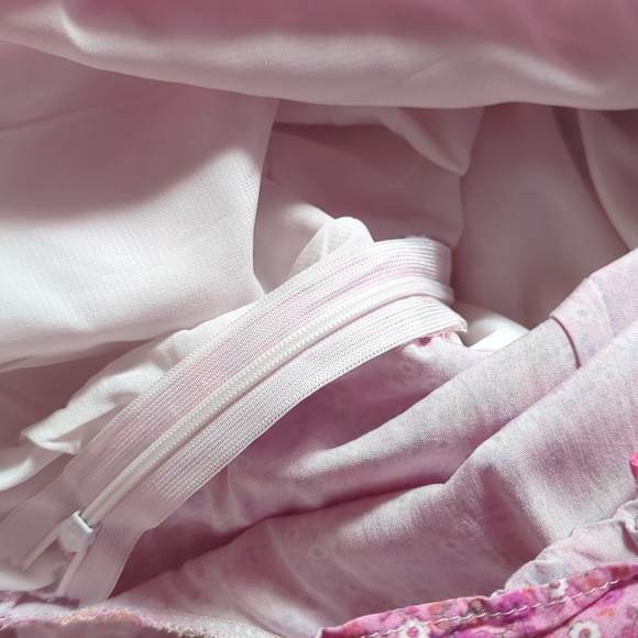 Pink Ripple Floral Ruffled Dress M - Picture 4 of 10